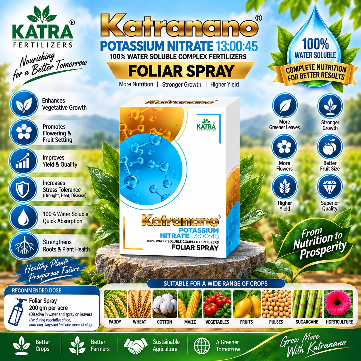 Katra Nano -NPK 13:00:45 (Katra Fertilizers)
