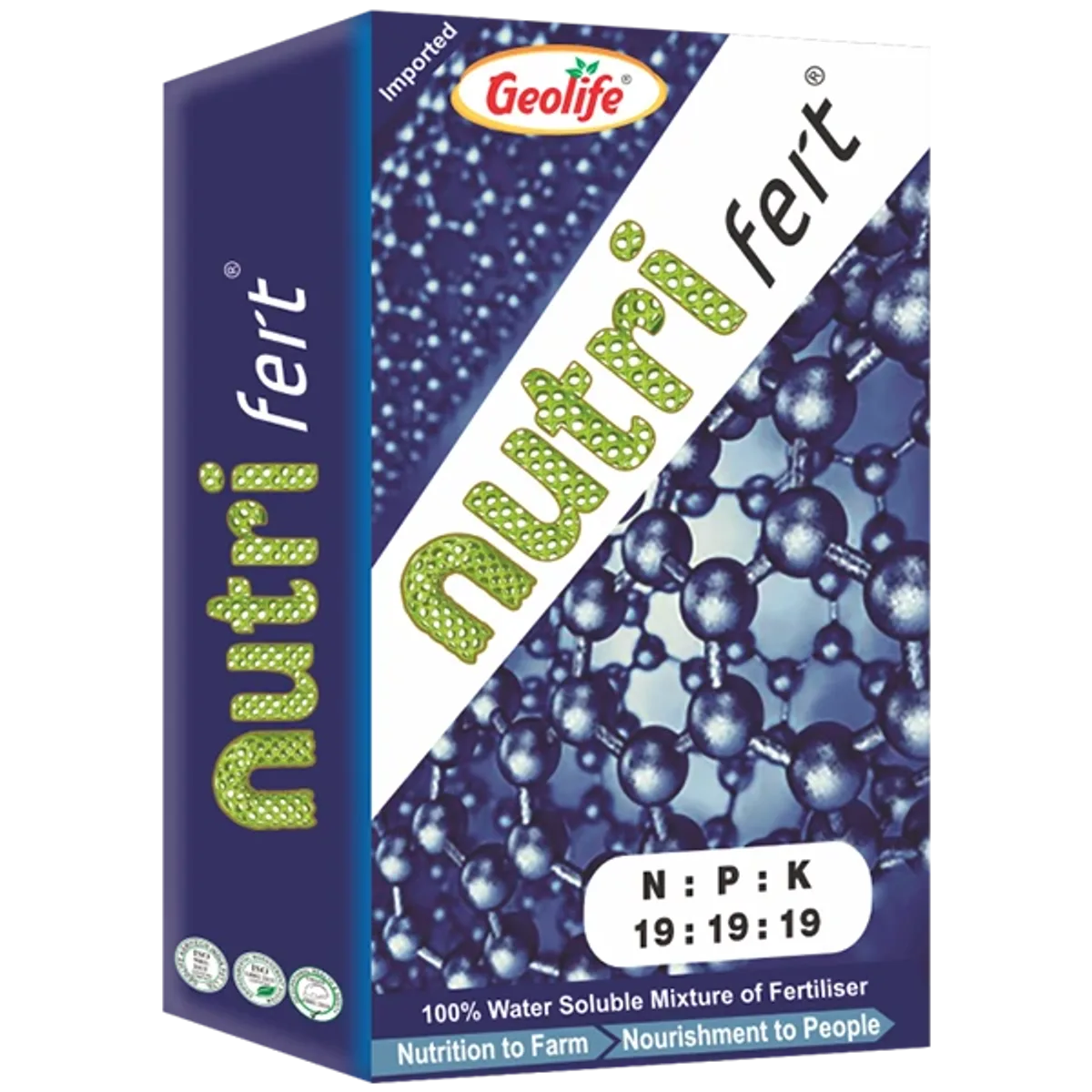 Geolife NPK 19-19-19 Water Soluble Fertilizer (Dosage: 1 kg for 5 Acre)