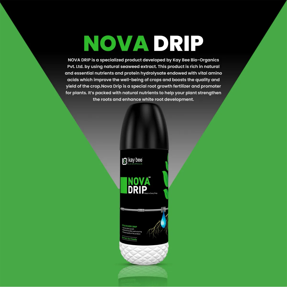 Kay Bee NOVA Drip | Plant Growth Regulator for Gardens and Agriculture |Strengthen the Roots and Enhancement of White Roots| Improves Soil Fertility and Organic Mass