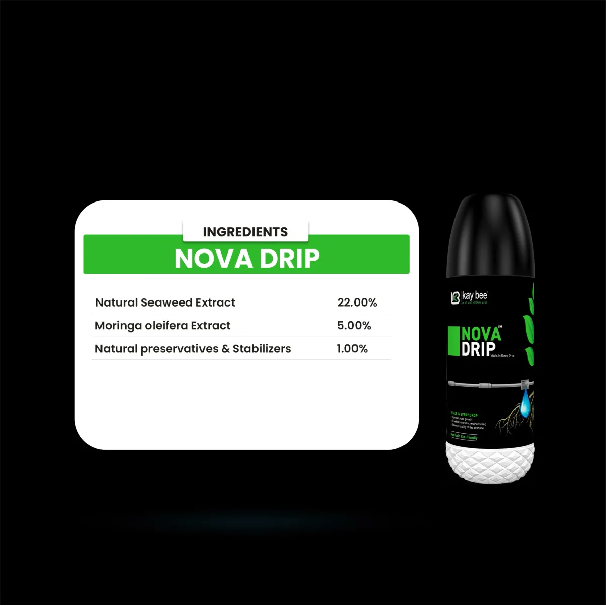 Kay Bee NOVA Drip | Plant Growth Regulator for Gardens and Agriculture |Strengthen the Roots and Enhancement of White Roots| Improves Soil Fertility and Organic Mass