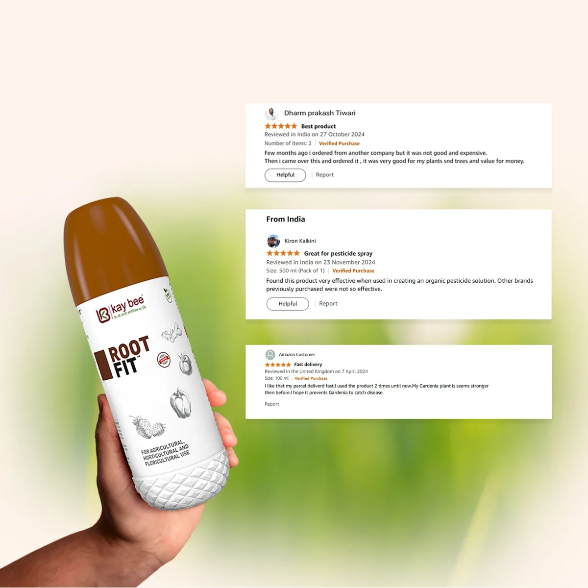 Kay Bee Root Fit | Control for Wilt, Root Rot, & Nematodes | For Healthy Root Growth | Plant Root Growth Booster Liquid