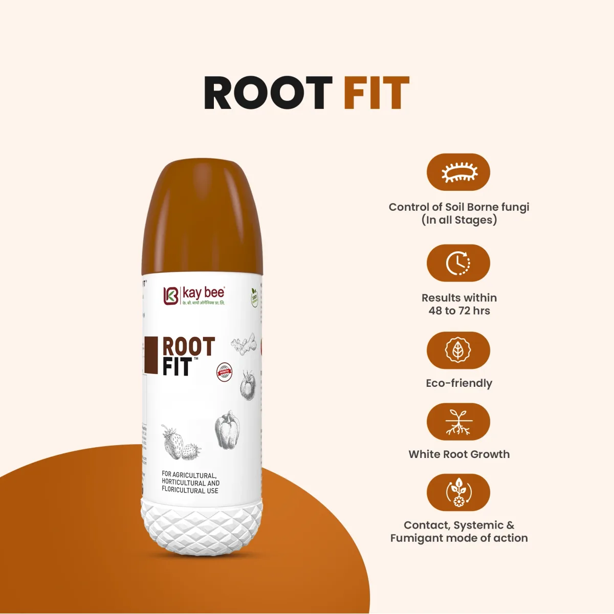 Kay Bee Root Fit | Control for Wilt, Root Rot, & Nematodes | For Healthy Root Growth | Plant Root Growth Booster Liquid
