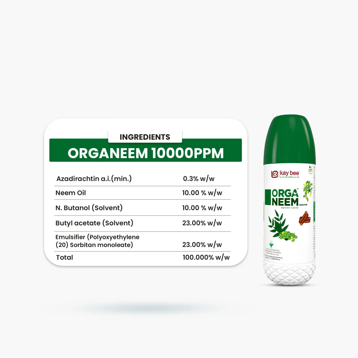 Kay Bee Organeem | Neem Oil 10000 PPM| Concentrated Organic Plant Spray for Healthy Growth & Leaf Shine