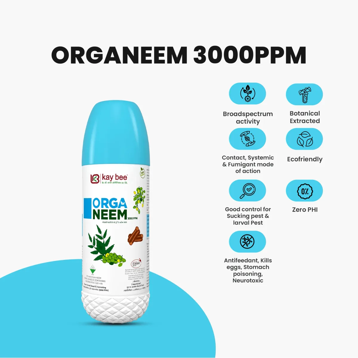 Kay Bee Organeem | Neem Based Biopesticides | Insecticide on Sucking Pests 3000 PPM