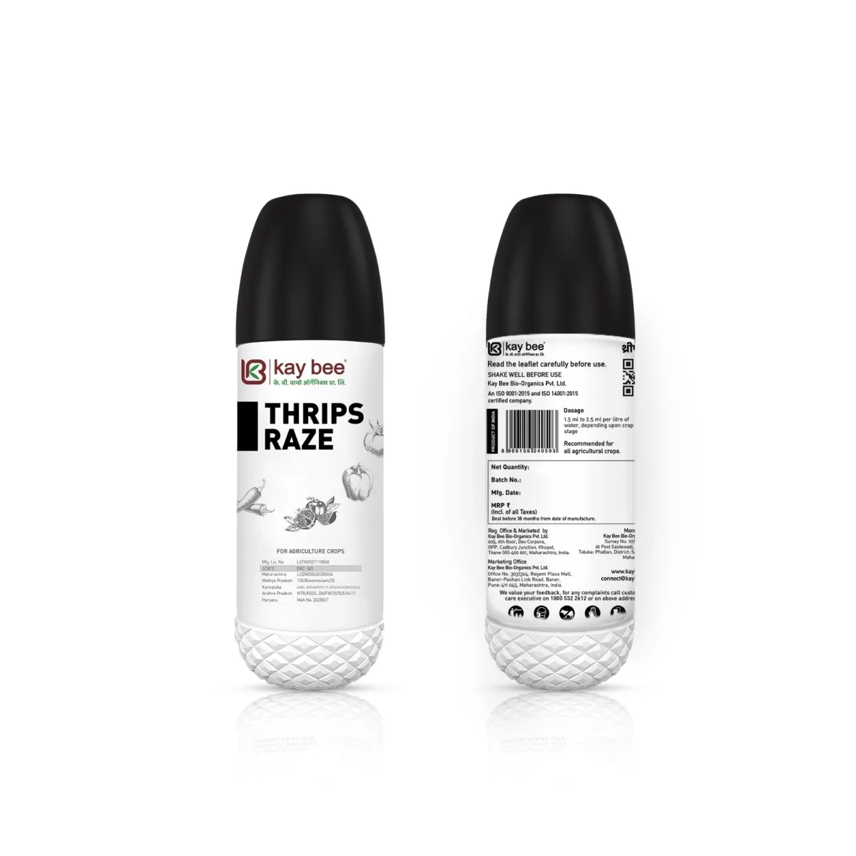 Kay Bee Bio Thrips Raze (Black Thrips Special) | Organic Black Thrips Control for Vegetables, Fruits, Flowers, Cash Crops & More | Plant-Based, Residue-Free, Eco-Friendly