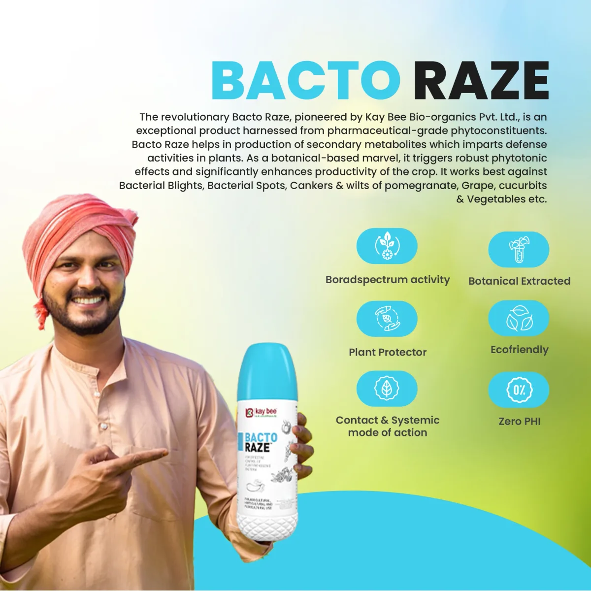 Kay Bee Bacto Raze | Organic Botanical extracted product For All Bacterial Disease in Plants