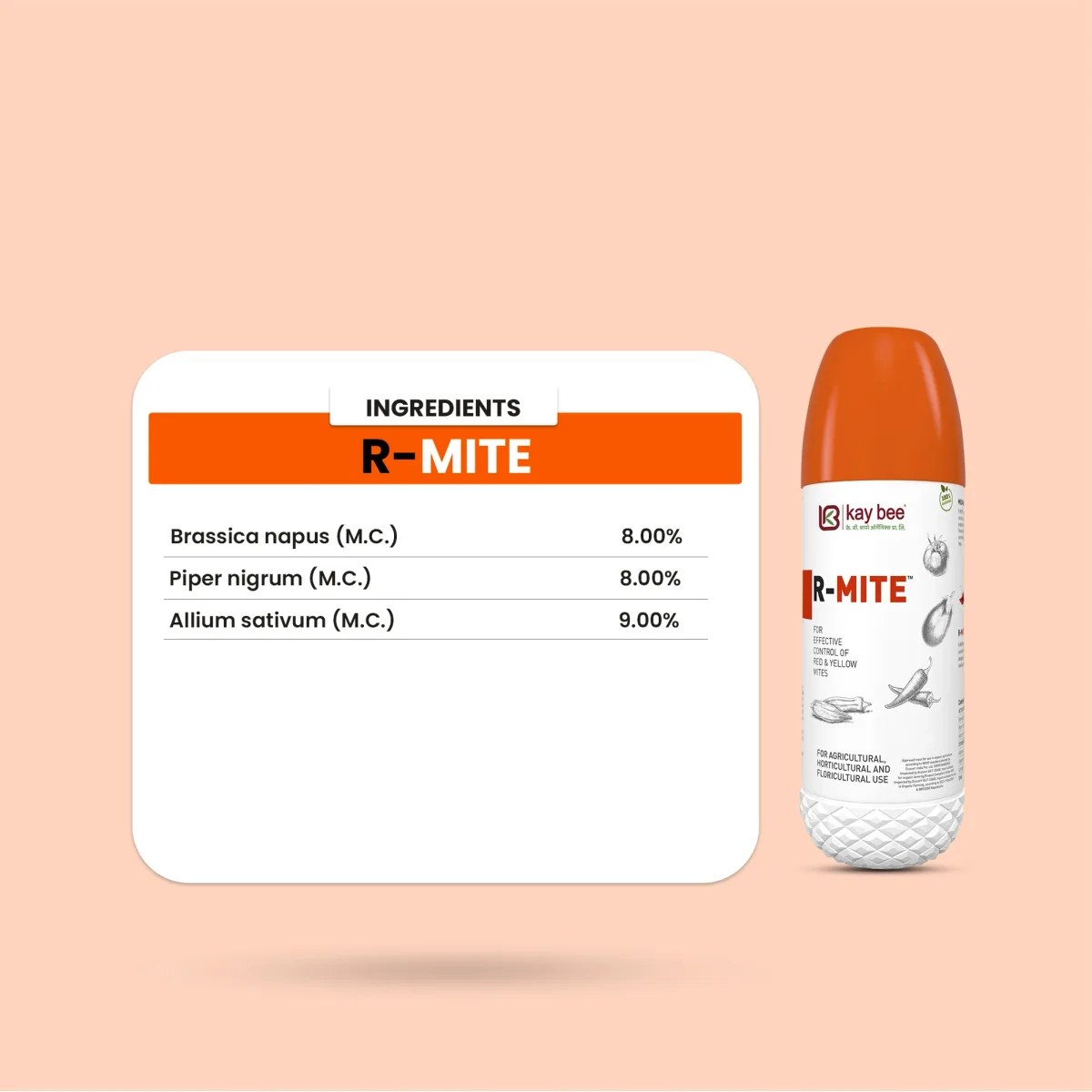 Kay Bee R-Mite | Red Mite Controls Insect for Agriculture, Farming | Red Mite and Yellow Mite Controls in Crops | Acaricide for Plants