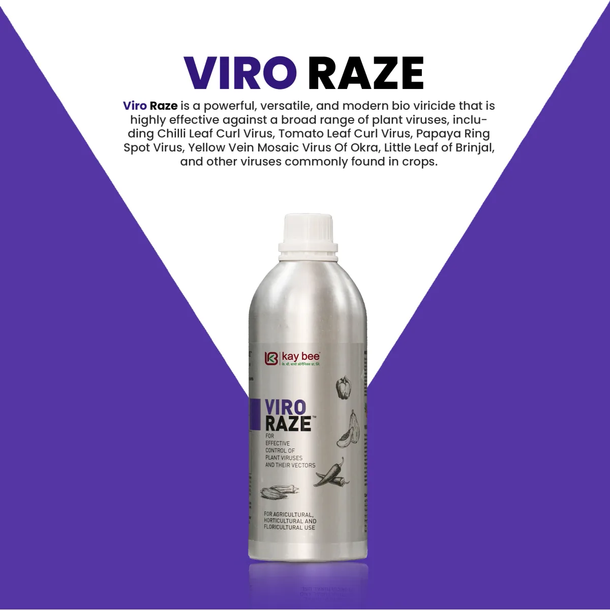Viro Raze – Best Bio Viricide for Plant Virus Control in Chilli, Tomato, Papaya & More | Organic, Botanical-Based, Residue-Free