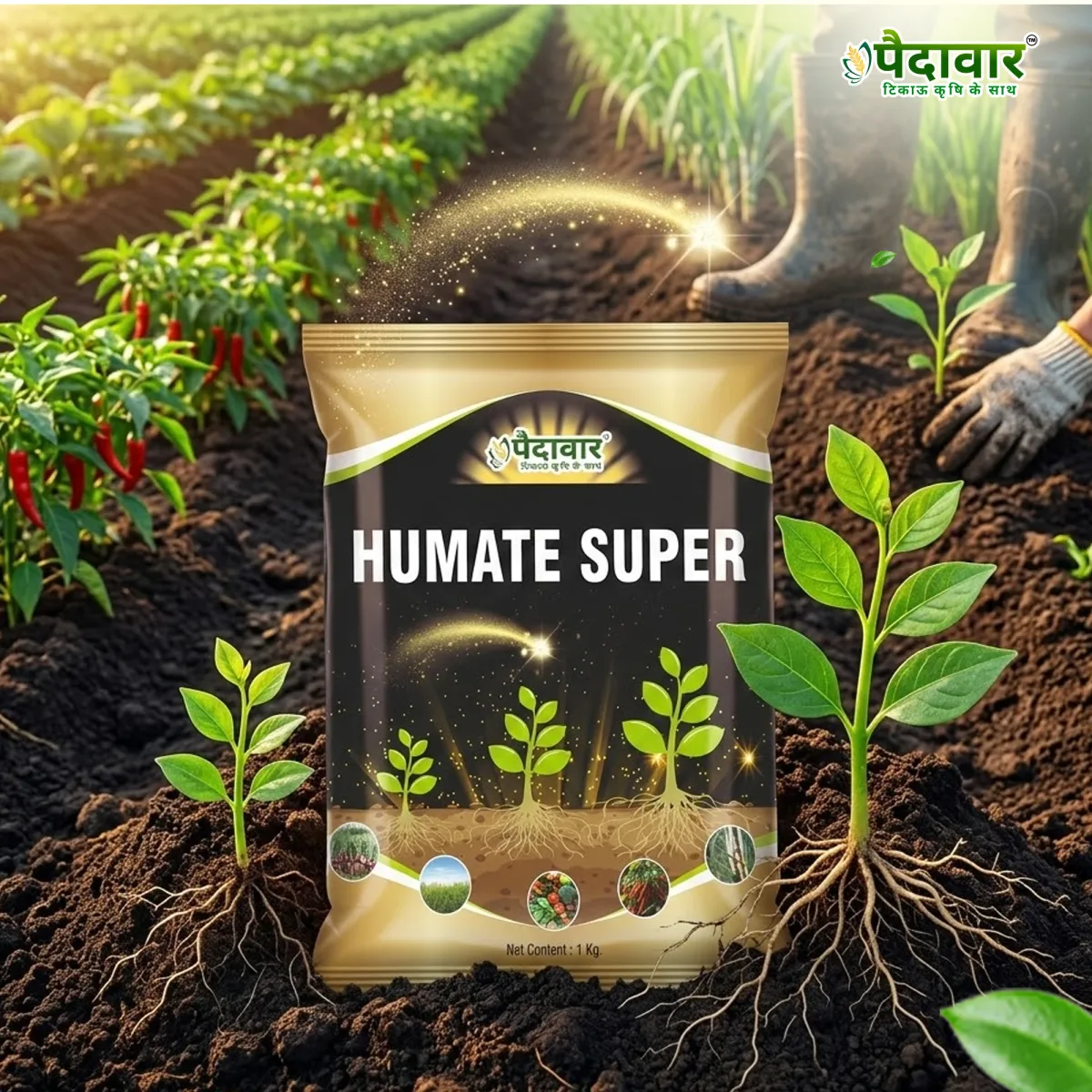 Paidavaar Humate Super | Potassium Humate 98% Flakes | Plant Growth Promoter