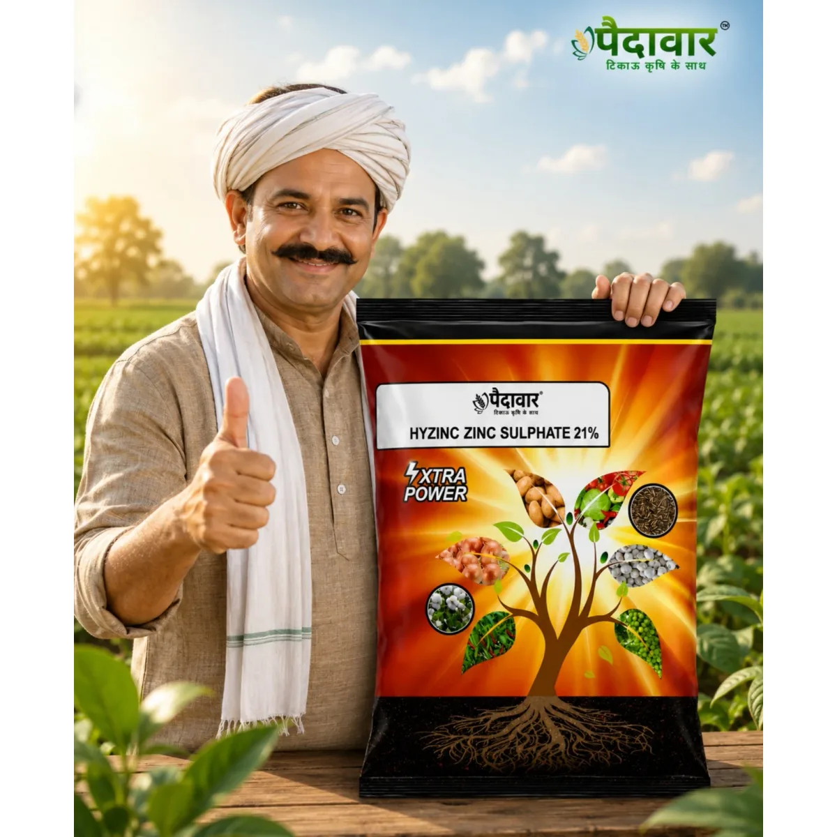 Paidavaar Hyzinc Zinc Sulphate (Zn 21% + S 10%) Micronutrient Fertilizer