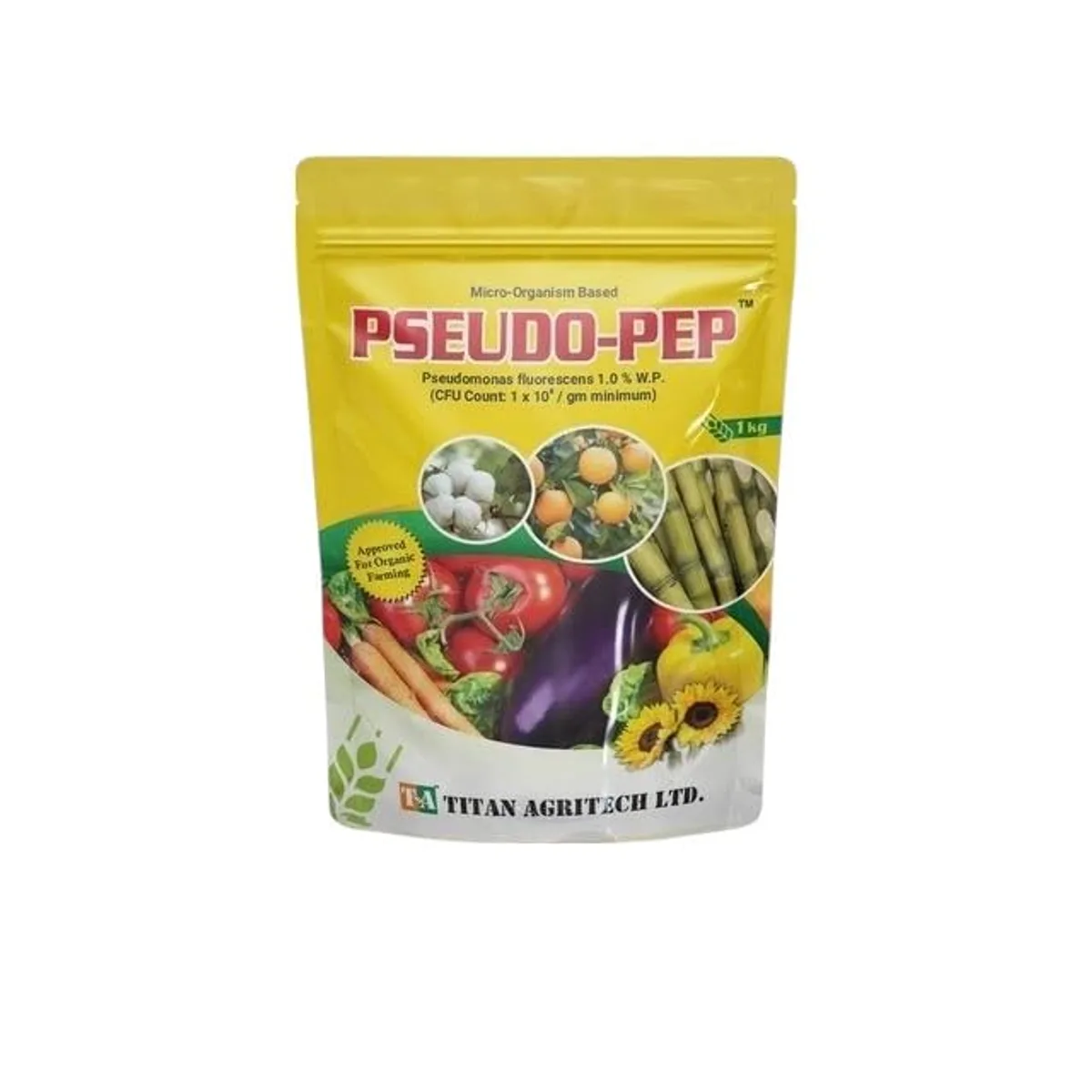 Titan Agritech Limited PSEUDO-PEP Pseudomonas fluorescens 1.0% W.P | Controls Plant Diseases and Boosts Crop Growth