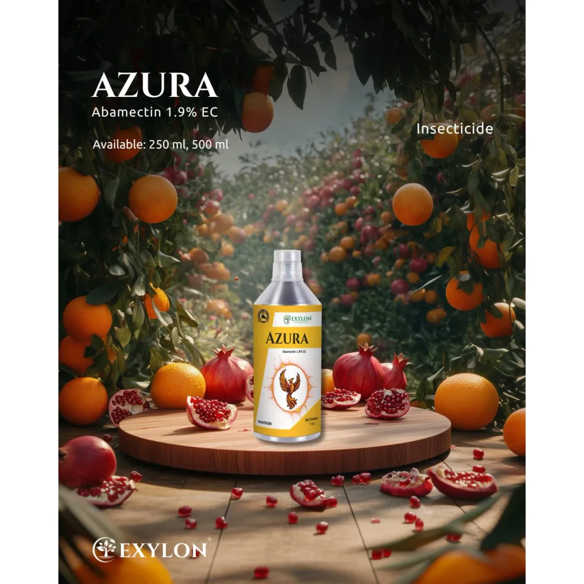 Exylon Azura (Abamectin 1.9% EC) – Broad-Spectrum Insecticide & Miticide for Effective Control of Mites and Thrips in Chilli, Brinjal & Okra
