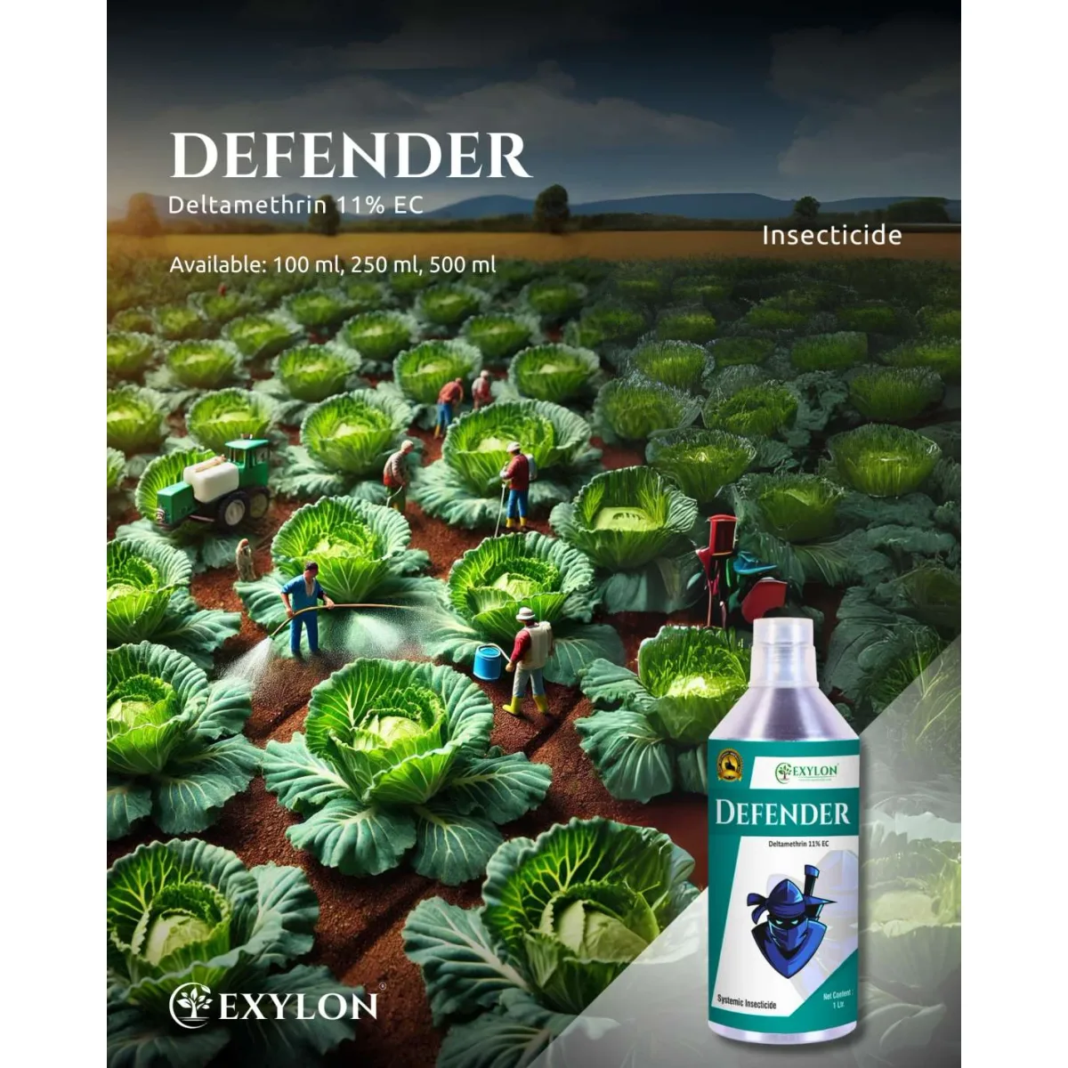 Exylon Defender (Deltamethrin 11% W/W EC) – Effective Insecticide for Paddy, Soybean, Vegetables & more
