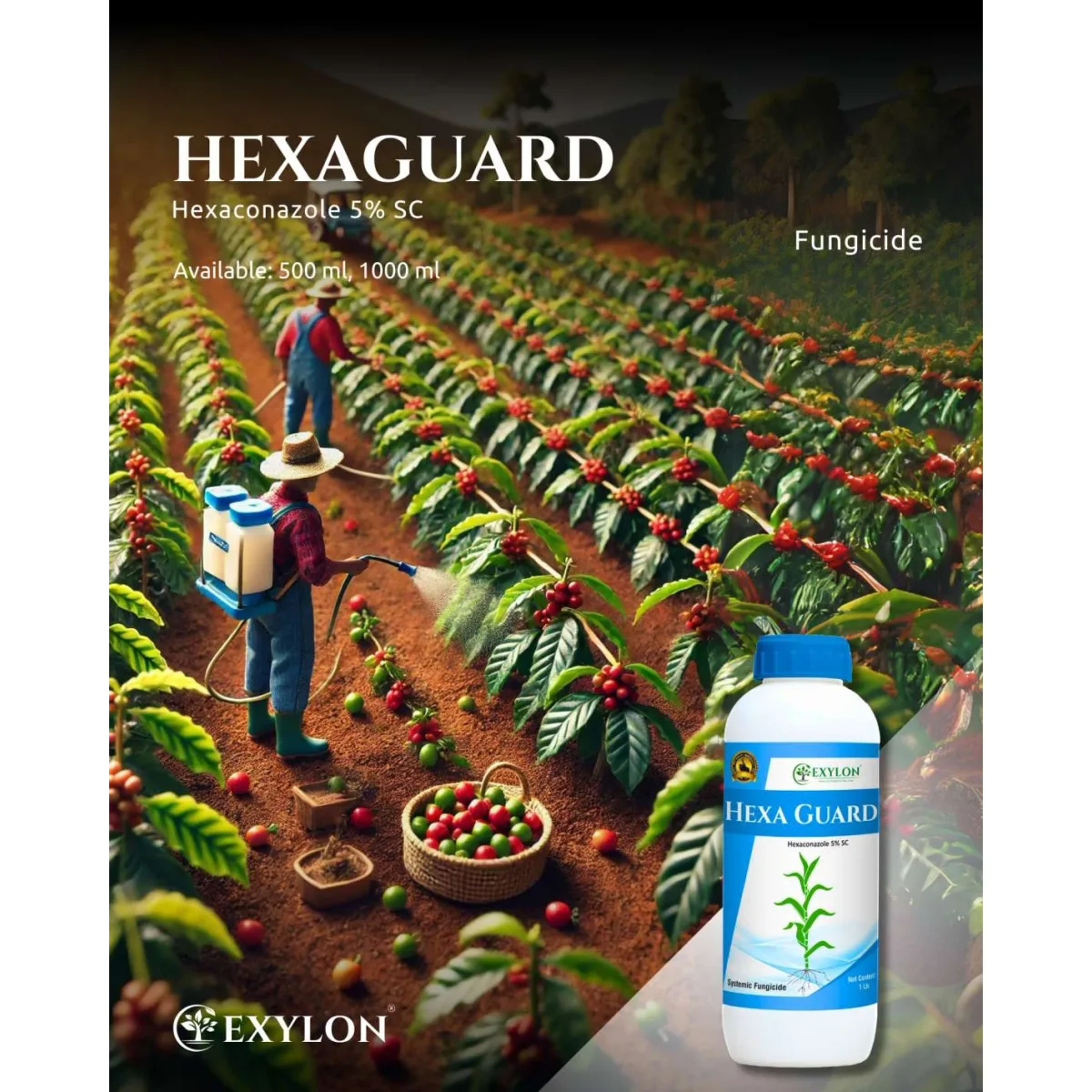 Exylon Hexaguard (Hexaconazole 5% SC) – Effective Fungicide for Paddy, Groundnut, Vegetables & more