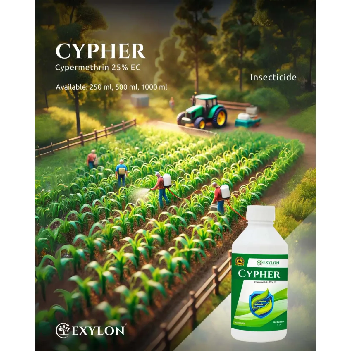 Exylon Cypher (Cypermethrin 25% EC) – Effective Insecticide for Cotton, Paddy, Vegetables & more